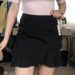 A New Day Ruffled Black Wrap Style Mini Skirt